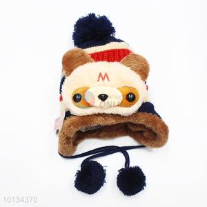 3D bear lovely kids cotton knitting winter caps