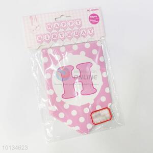Festival Party Decoration Pink Letter Flag Bunting <em>Pennant</em>