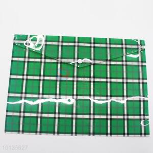 Green grid pattern document pouch/<em>envelope</em>
