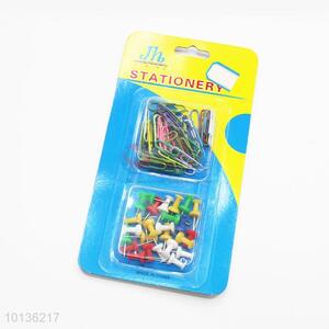 Colorful hot sales drawing pins&paper clips <em>stationary</em> <em>set</em>