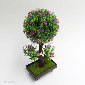 Spring Purple Flower Small Tree Artificial Fake Flower Plants Room Decoration