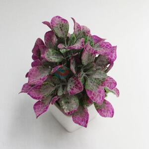 Fake Purple Potted Decor Home Artificial Plant