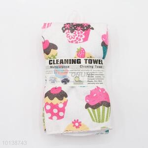3 Pieces Cupcake Printed  Microfiber Chenille Cleaning Cloth