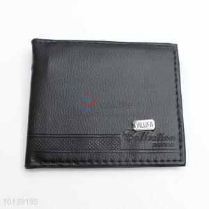 Wholesale Black Leather Portable Short Men Wallet