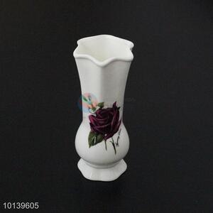 Promotional flower printed ceramic vase