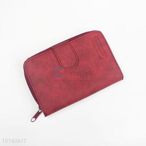 Fashion Style Wine Red PU Purse/Wallet