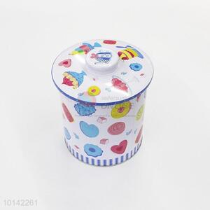 Promotional Unique Round Tinplate Cookie Box Tin Can Storage Box