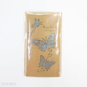 Hollow Out Lively Butterfly Pattern Kraft Paper Wishes Card/Birthday Greeting Card