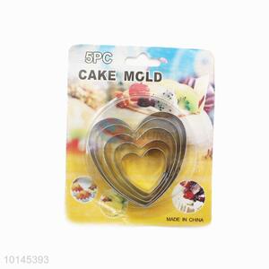 Hot sale low price 5pcs loving heart shape cake mould