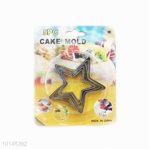 Simple cute 5pcs star shape cake mould