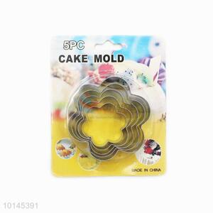 Popular cheap 5pcs flower shape cake mould