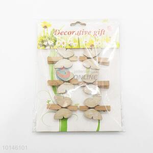 6 Pcs/Set Cute Butterfly Shaped Natural Wooden Clip Photo Paper Craft Wooden Clips