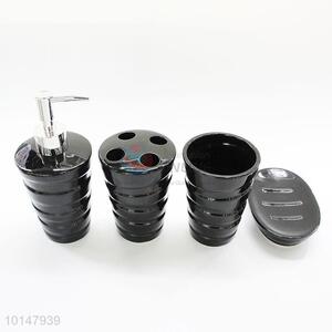 4 Pcs/ Set Black Color European Style Bathroom Toiletries Bathroom Suit Bathroom Brushing Gargle Cup Dental Ceramic Emulsion Bottle