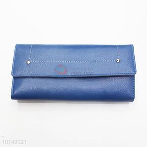 Hot Sale Navy Blue Color <em>Envelope</em> Style PU Leather Wallets Women Long Purse