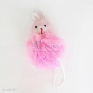 Pink rabbit shower scrubbie/net bath sponge