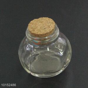 Cute Shaped Empty Cute Clear Cork Message Glass Storage Bottle