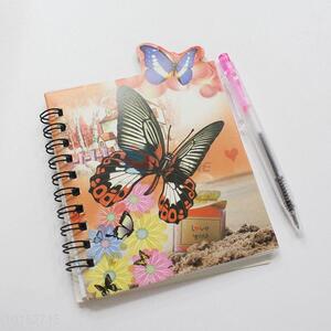 Vintage Butterfly Portable Notebook with Pen