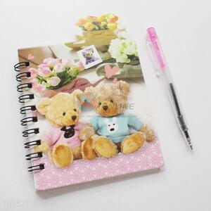Bear Printed Portable Stationery Notebook with Pen