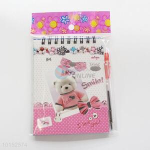High Quality Lovely Bear Office Notebook with Pen