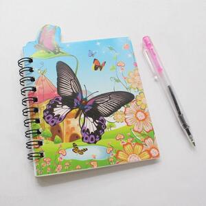 High Quality Portable Stationery Butterfly Notebook with Pen