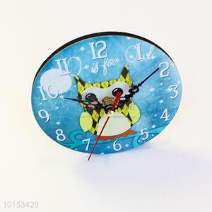 Wall Clock Home Decoration Cute Owl Pattern Decorative Rose Pattern Wall Clock