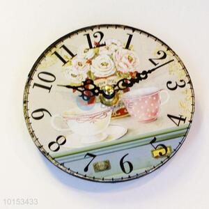 Beautiful Tea Cup Pattern Bedroom Decor Watch <em>Wall</em> Absolutely Silent <em>Wall</em> <em>Clocks</em>