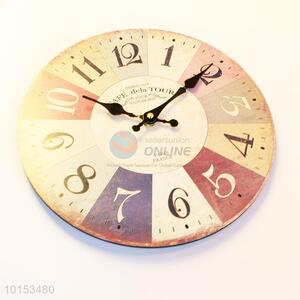 Home Decoration Colorful Number Pattern Decorative Rose Pattern Wall Clock