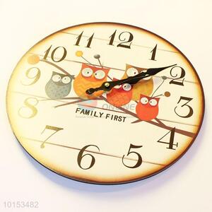 Cute Cartoon Owls Pattern Board Wall Clock Large Decorative Wall Clocks Wall Watches