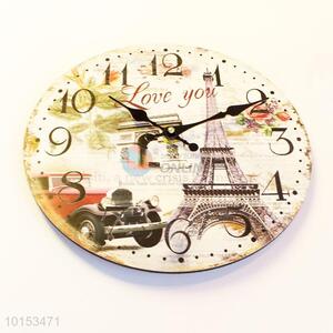 Fashion Symbol of Paris Roman Mumerals Wall Clock for Home Decoration
