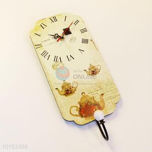 Vintage Pattern Home Decoration Bag Hat  Hooks Wall Clock