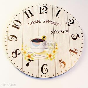 Wall Clock New Horloge European Style Creative Wooden Round Clock