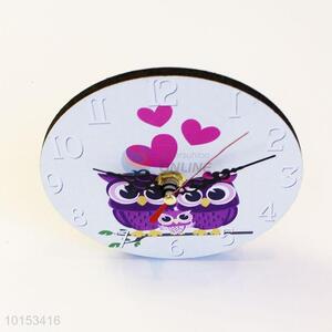 Cute Cozy Owl Pattern Wall Clock Living Room Decoration