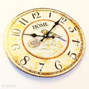 Round Shape Decorative Wall Clocks Bird Pattern Living Room Decoration