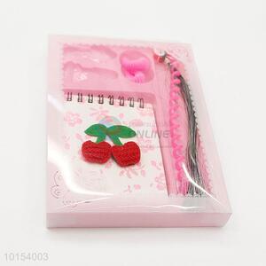 Pretty Cute Spiral Coil Notebook Set with Hairpin, Hair Ring and <em>Wig</em>
