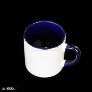 Simple low price white&purple ceramic cup