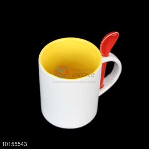 Low price white&yellow good ceramic cup