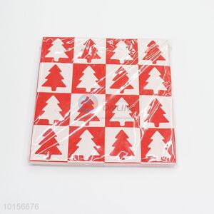Red Christmas Tree Printed Paper Napkin