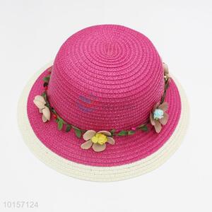 Wholesale pink summer sun hat/paper straw hat/beach hat