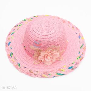 Wholesale pink lady paper straw hat/beach hat