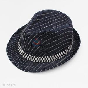 Stripe pattern fedora hat/paper straw hat