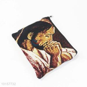 14*18cm High Quality Religious Themes Grosgrain Coin Purse with Zipper