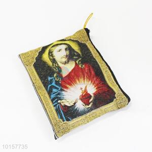 14*18cm New Product Religious Themes Grosgrain Coin Purse with Zipper