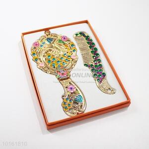 New arrival unique design alloy mirror and comb set