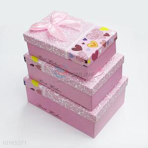New Arrival Rectangle Shape Kraft Paper Gift Box Packaging with Lid, 3 Pieces/Set