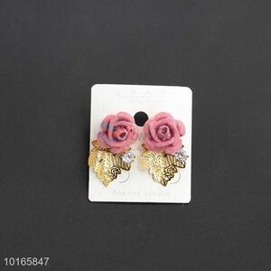 Pink Rose Zircon Earring Jewelry for Women/Fashion Earrings