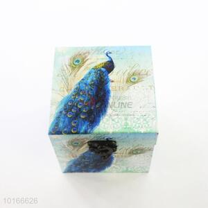 Beautiful Peafowl Printed Square Jewlery Box/Storage Box