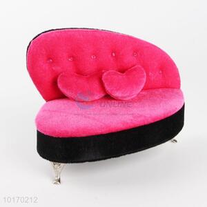 New arrival pink-black sofa shaped <em>velvet</em> jewelry <em>box</em>
