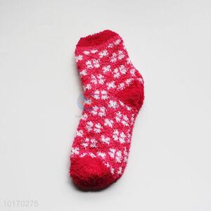 Promotional Red Polyester Socks for Keeping Warm