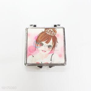 Beautiful Girl Printed Mini Square Plastic <em>Cosmetic</em> Mirror