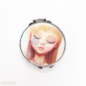 Wholesale Girl Printed Mini Round Plastic <em>Cosmetic</em> Mirror